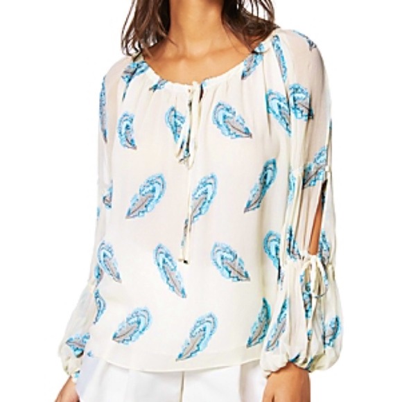 Ramy Brook Women's Long Sleeve Printed Paulette Top - Picture 2 of 11